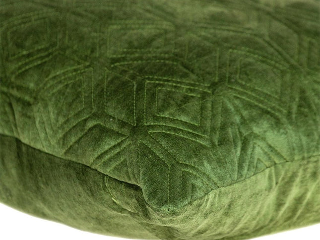 Tufted Diamonds Olive Velvet Accent Pillow