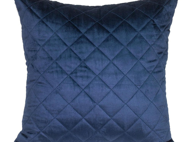 Tufted Diamond Navy Transitional Square Pillow