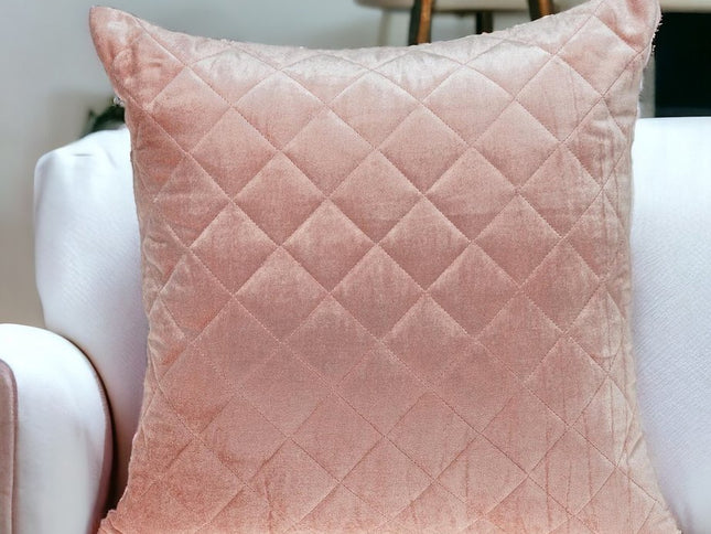 Tufted Diamond Pink Transitional Square Pillow