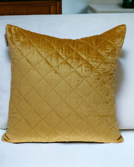 Tufted Diamond Yellow Ochre Transitional Square Pillow