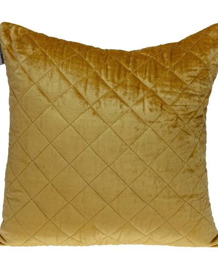 Tufted Diamond Yellow Ochre Transitional Square Pillow