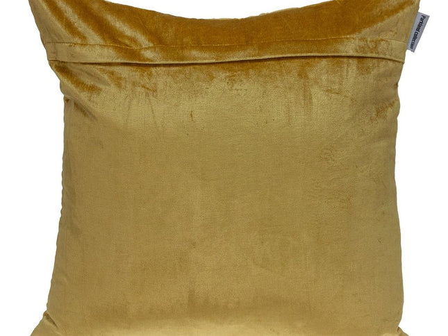 Tufted Diamond Yellow Ochre Transitional Square Pillow