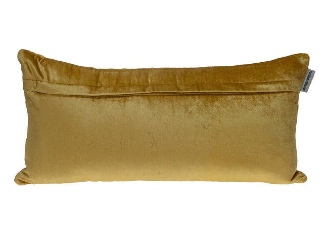 Tufted Diamond Yellow Ochre Transitional Lumbar Pillow