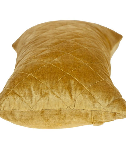 Tufted Diamond Yellow Ochre Transitional Lumbar Pillow