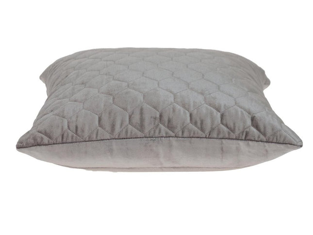 Taupe Tufted Velvet Quilted Throw Pillow