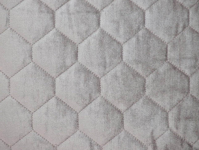 Taupe Tufted Velvet Quilted Throw Pillow