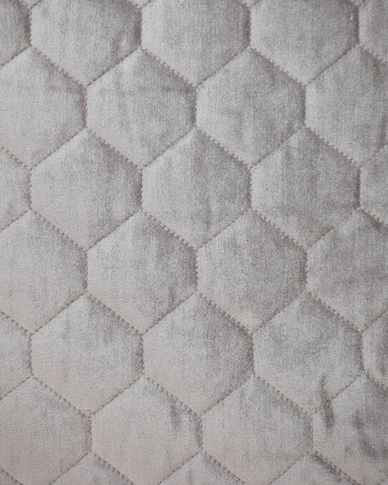 Taupe Tufted Velvet Quilted Throw Pillow