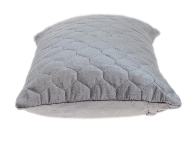 Taupe Tufted Velvet Quilted Lumbar Throw Pillow