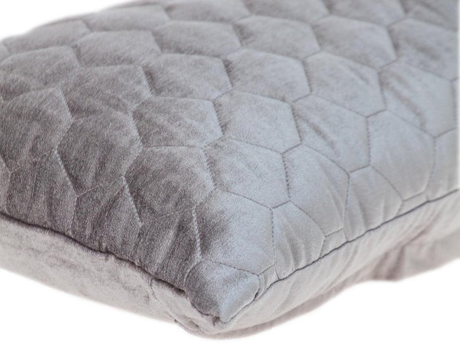 Taupe Tufted Velvet Quilted Lumbar Throw Pillow