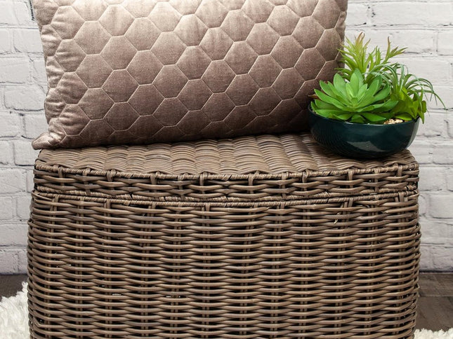Taupe Tufted Velvet Quilted Lumbar Throw Pillow
