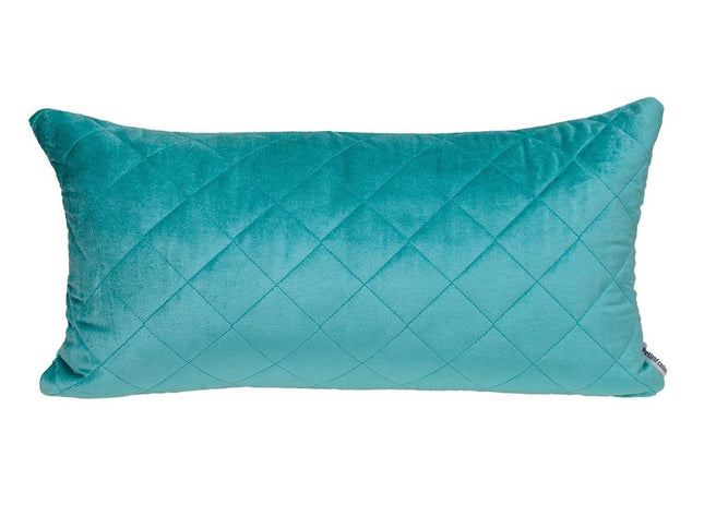 Tufted Diamond Aqua Transitional Lumbar Pillow