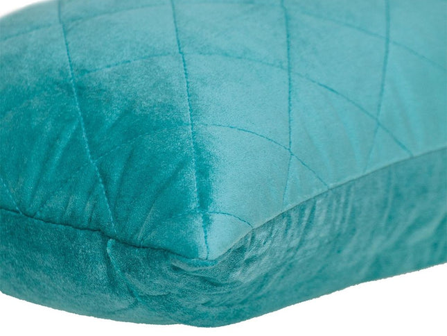 Tufted Diamond Aqua Transitional Lumbar Pillow