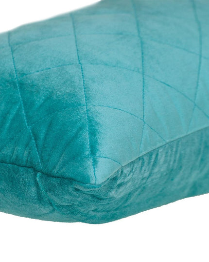 Tufted Diamond Aqua Transitional Lumbar Pillow
