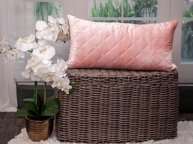 Tufted Diamond Pink Transitional Lumbar Pillow