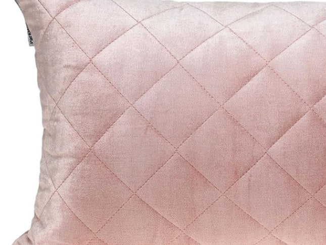 Tufted Diamond Pink Transitional Lumbar Pillow