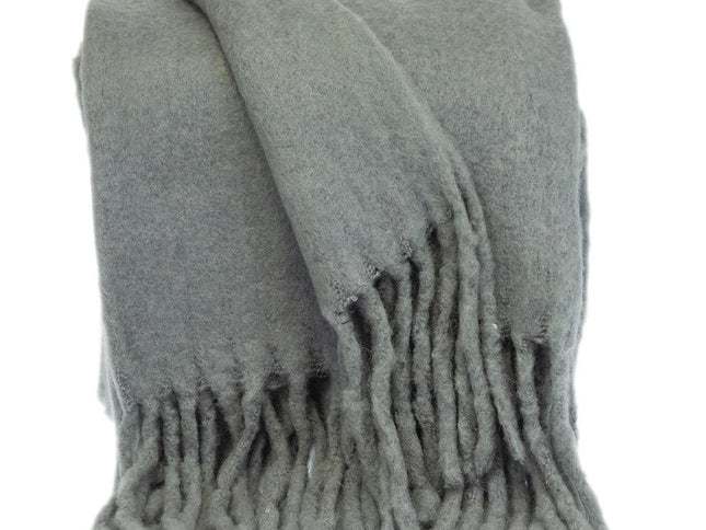 Super Soft Gray Soft Solid Color Handloomed Throw Blanket
