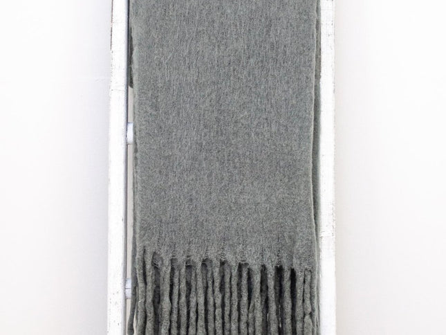 Super Soft Gray Soft Solid Color Handloomed Throw Blanket