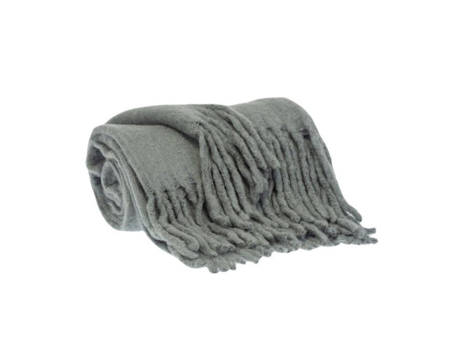 Super Soft Gray Soft Solid Color Handloomed Throw Blanket