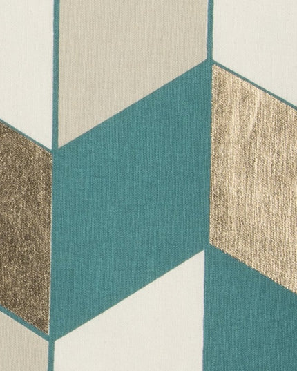 Teal Gold Striped Chevron Throw Pillow