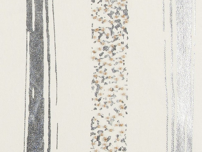 Silver and Gold Glam Stripe Beaded Throw Pillow