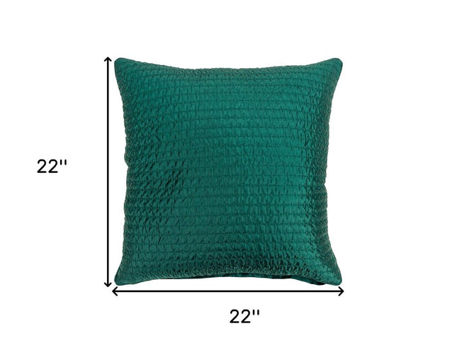 Teal Smooth Weaved Modern Throw Pillow