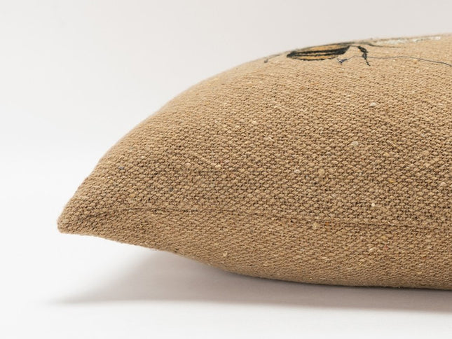 Tan Honeybees Trio Deocrative Lumbar Pillow