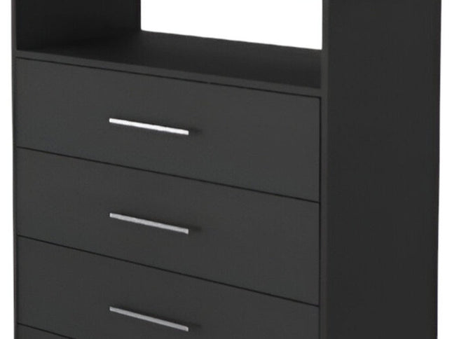 31" Black Four Drawer Vertical Dresser