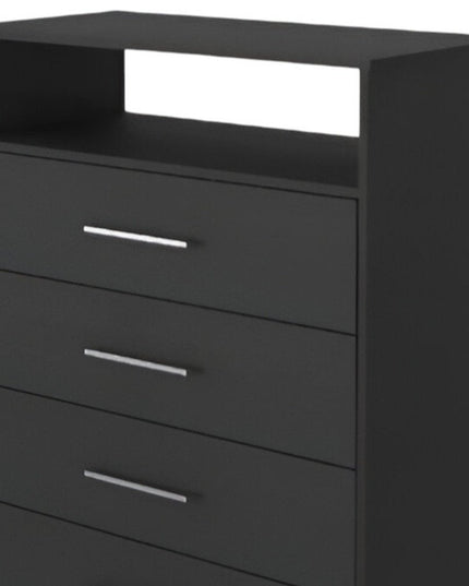31" Black Four Drawer Vertical Dresser