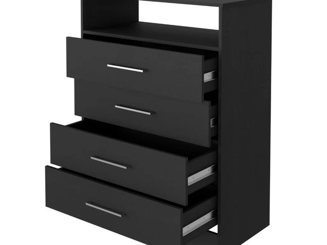 31" Black Four Drawer Vertical Dresser