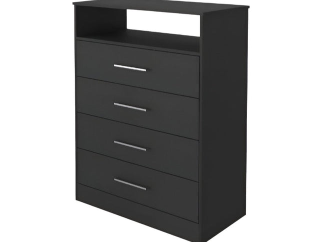 31" Black Four Drawer Vertical Dresser