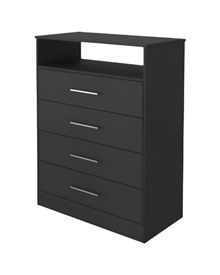31" Black Four Drawer Vertical Dresser