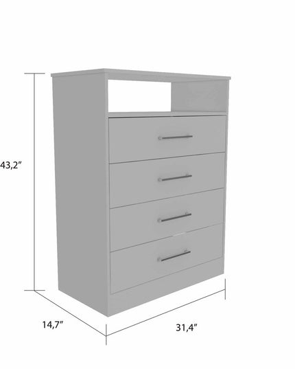 31" Black Four Drawer Vertical Dresser