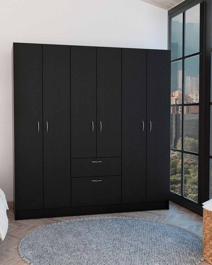 71" Black and White Single Drawer Combo Dresser