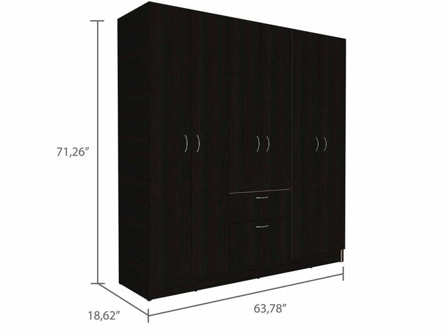 71" Black and White Single Drawer Combo Dresser