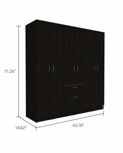 71" Black and White Single Drawer Combo Dresser