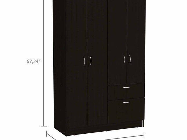 71" Black and White Single Drawer Combo Dresser