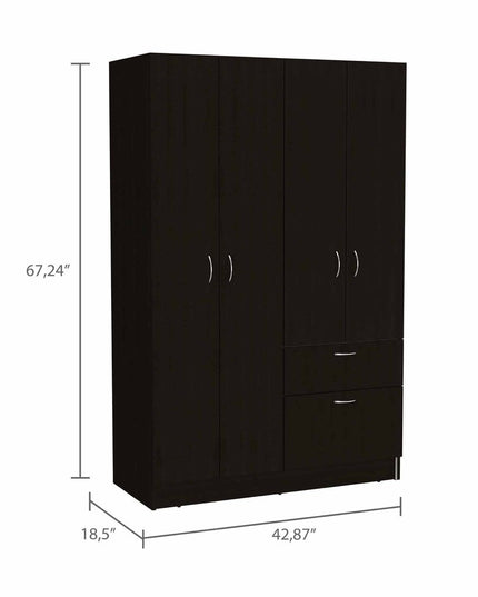 71" Black and White Single Drawer Combo Dresser