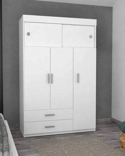 73" White Two Drawer Combo Dresser