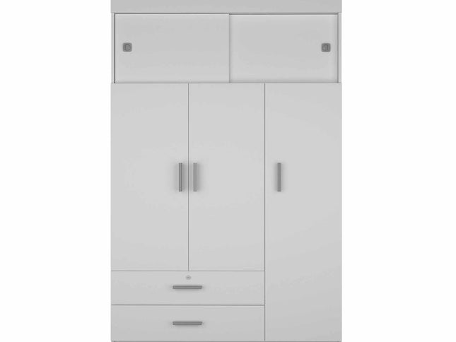 73" White Two Drawer Combo Dresser