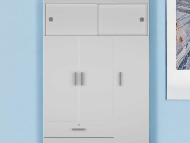 73" White Two Drawer Combo Dresser