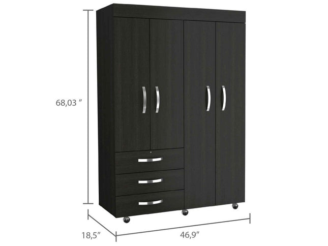 68" Three Drawer Combo Dresser