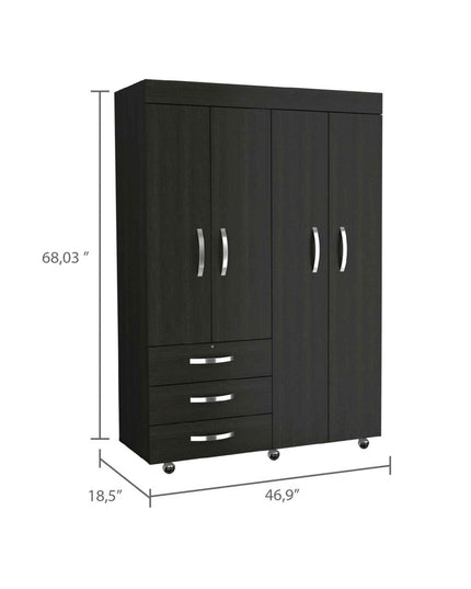 68" Three Drawer Combo Dresser