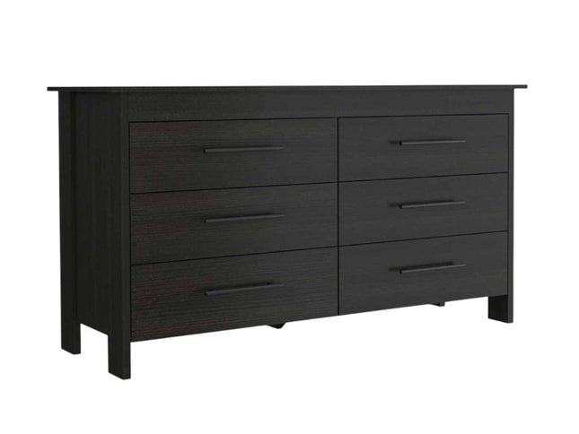 59" White Six Drawer Double Dresser