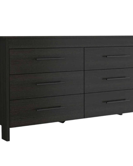 59" White Six Drawer Double Dresser