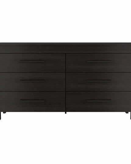 59" White Six Drawer Double Dresser