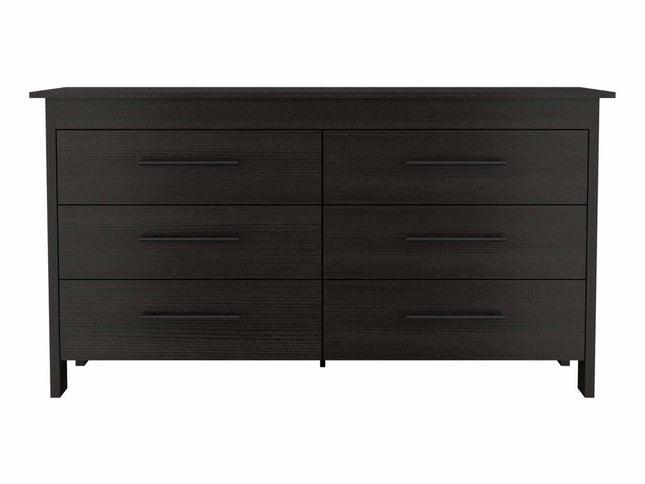59" White Six Drawer Double Dresser