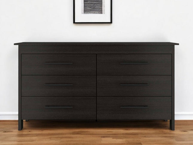 59" White Six Drawer Double Dresser