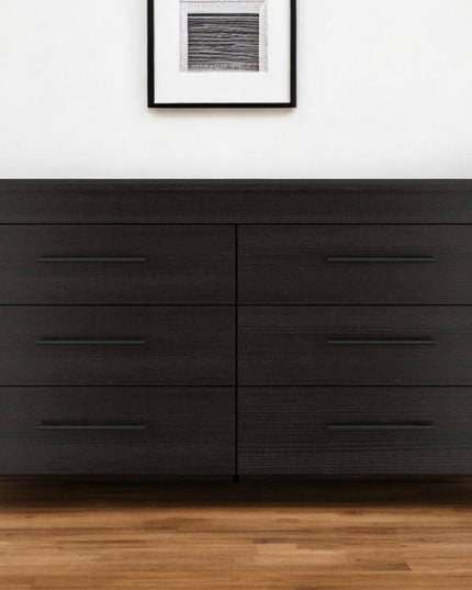 59" White Six Drawer Double Dresser