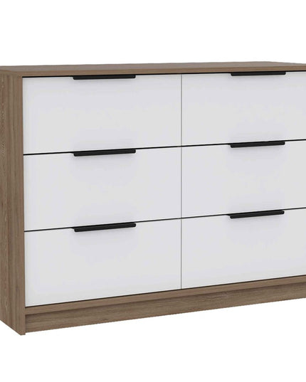 42" Brown and White Four Drawer Dresser