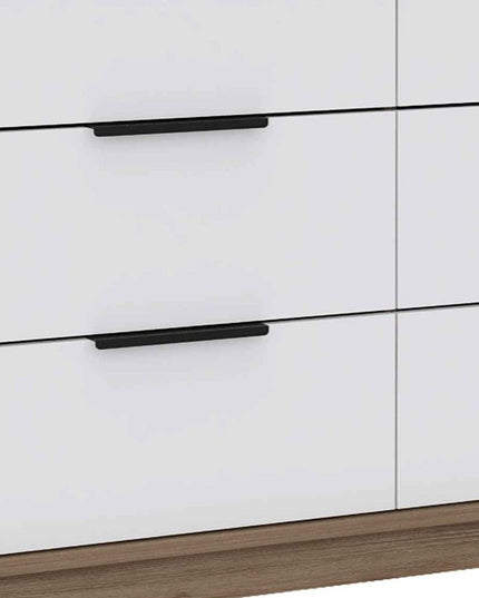 42" Brown and White Four Drawer Dresser